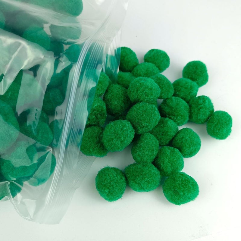 FKEYTO 200 Pieces Pom Poms, 1 Inch Craft Pom Poms, Fuzzy Pompom Puff Balls for DIY Arts, Crafts Projects, Home Decorations (Green) - Image 4